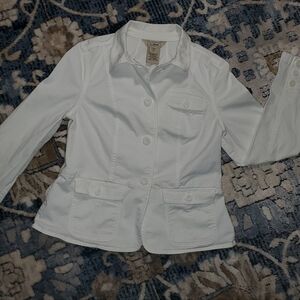 LL Bean Cotton Barn Jacket / Blazer In White